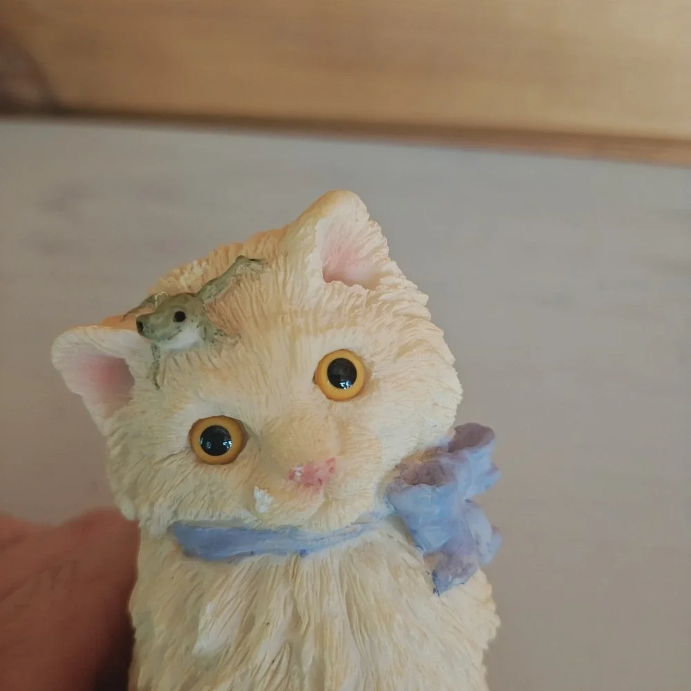 Vintage 1999 Stone Critters Persian‎ Cat & Toad Figurine 4